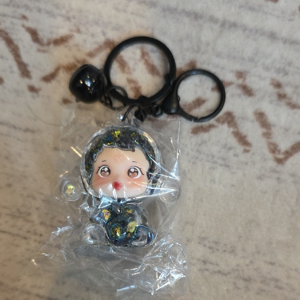 Adorable Skullpanda Black Keychain